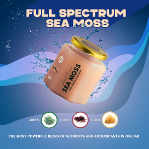 Full Spectrum Sea Moss Gel – Purple, Green & Gold Blend